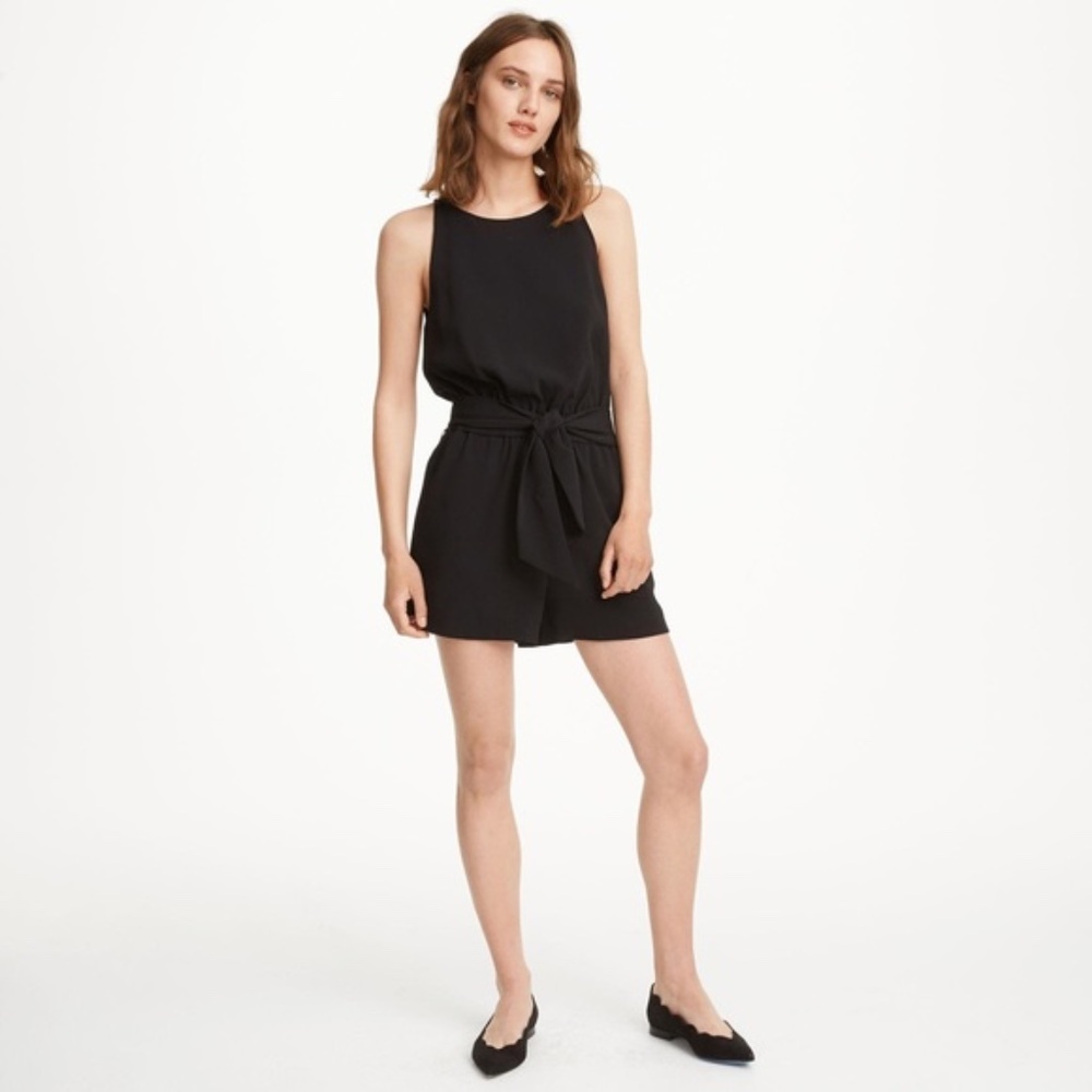 CLUB MONACO Black Taye Belted Sleeveless Romper Sz 2